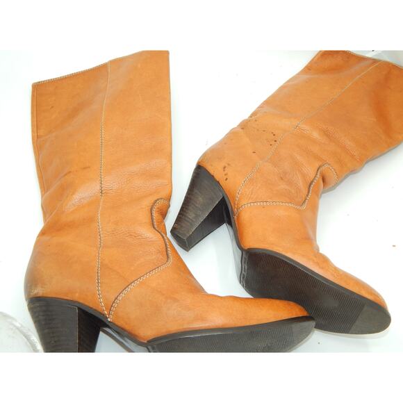 Vintgage Davos Gommas Leather CowBoy Boots Size 8 Pull on - Picture 9 of 9